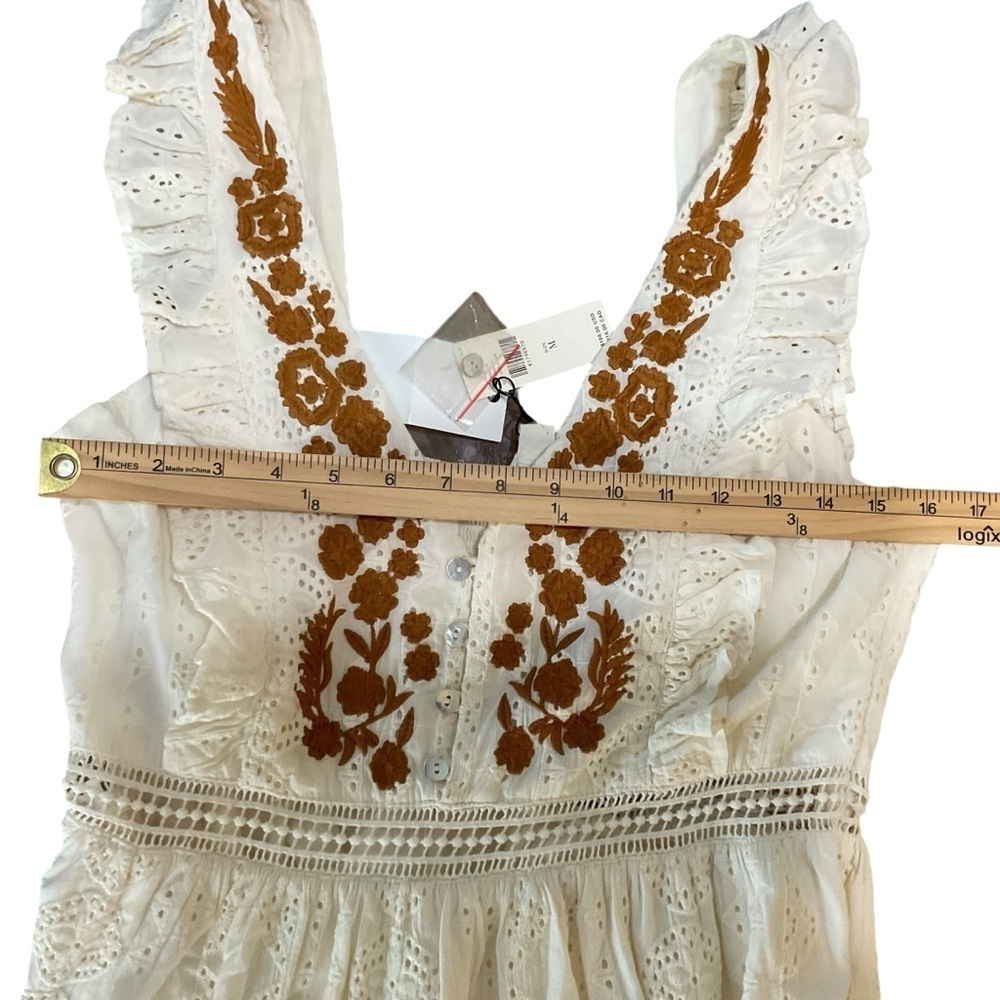 Allison New York Embroidered Lace Maxi Dress Ivory Size M NWT - Picture 8 of 9